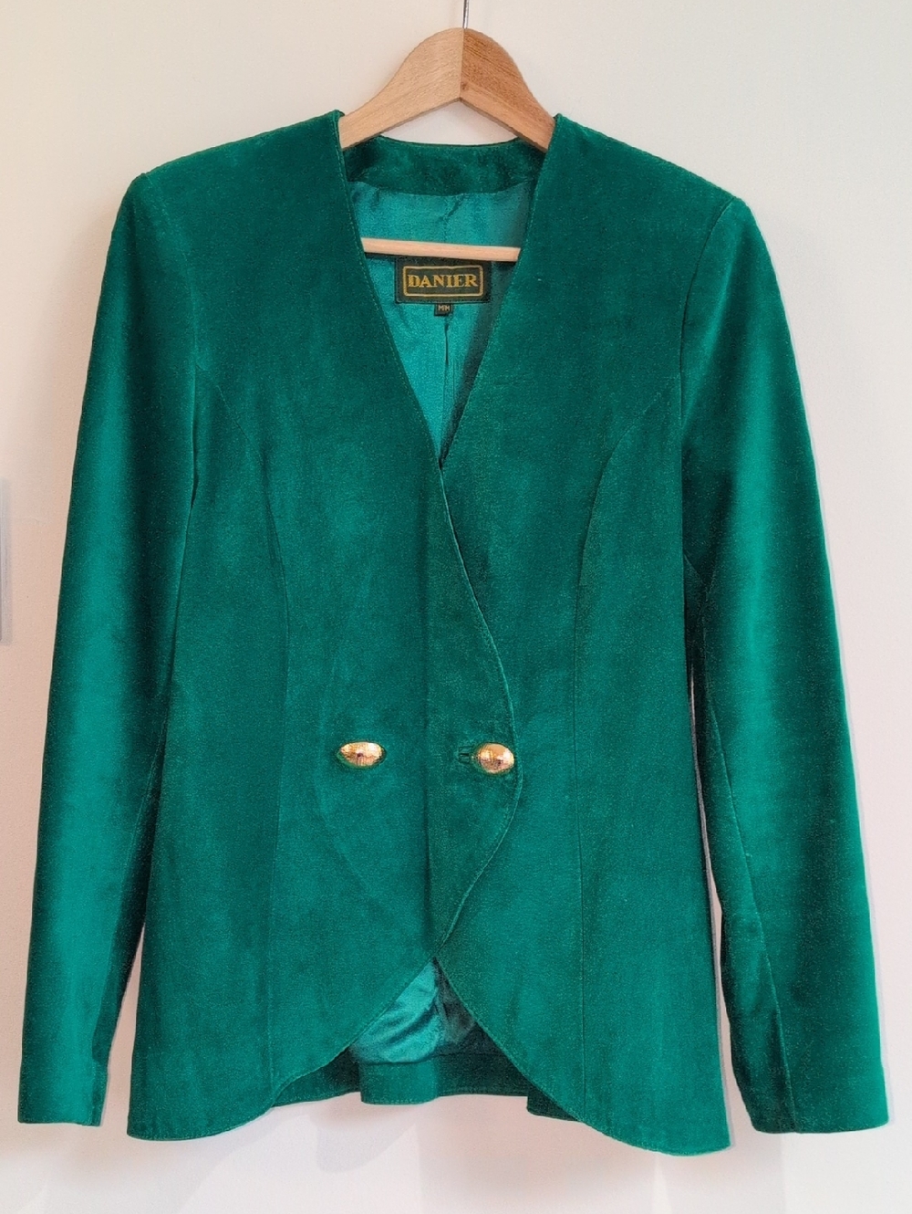Danier Vintage Women's Emerald Green Suede Blazer Jazket Size M